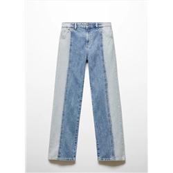Jeans rectos bicolor