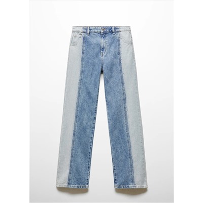 Jeans rectos bicolor