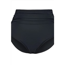 Siyah Yüksek Bel Korseli Büzgü Detaylı Toparlayıcı Büyük Beden Bikini Altı TBBSS23CR00001