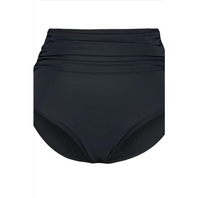 Siyah Yüksek Bel Korseli Büzgü Detaylı Toparlayıcı Büyük Beden Bikini Altı TBBSS23CR00001