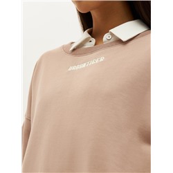 Oversize свитшот POLYMITAM из 100% хлопка с флуоресцентной вышивкой