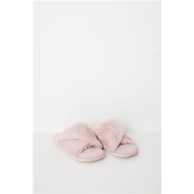 Zapatillas abiertas casa pelito rosa