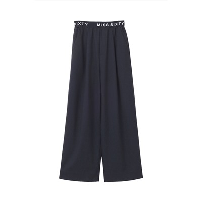 Pantalón palazzo de lana Negro