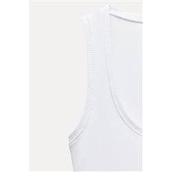 BUTTONED RIBBED T-SHIRT