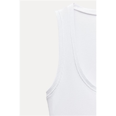 BUTTONED RIBBED T-SHIRT