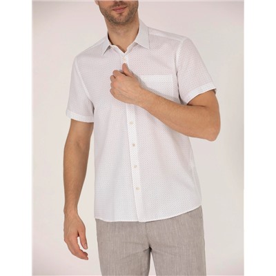 Kahverengi Regular Fit Kısa Kollu Gömlek