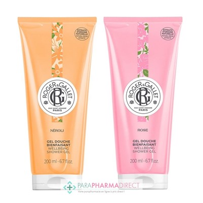 Roger & Gallet Lot Gel Douche Bienfaisant Néroli & Rose 200 ml
