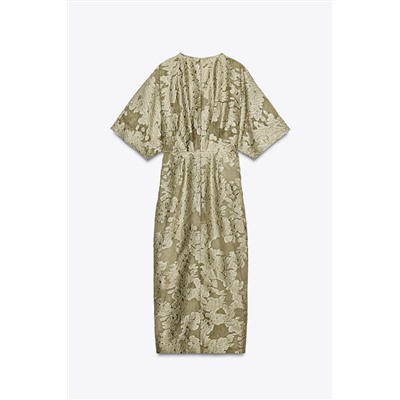 TEXTURED DRAPED DRESS