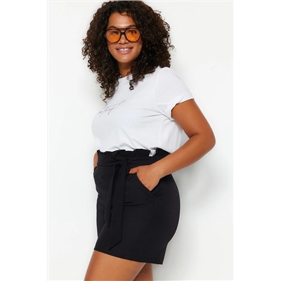 Siyah Finike Havuç Dokuma Şort & Bermuda TBBSS23AP00018