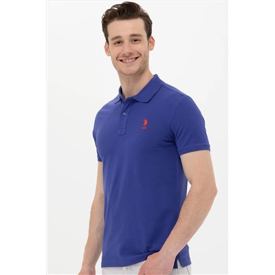 Erkek Mavi Basic Polo Yaka Tişört