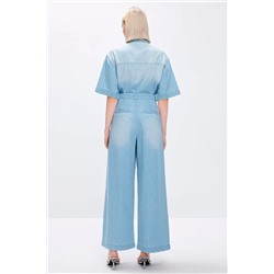 Mono vaquero efecto doble prenda Azul claro