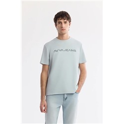 Avva, Erkek Gri Bisiklet Yaka Reflektörlü Bi Stretch Interlok T-shirt A51y1037