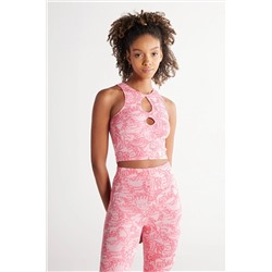 Wrangler Regular Fit Normal Kesim Bisiklet Yaka Askılı Pembe Crop Bluz W231667