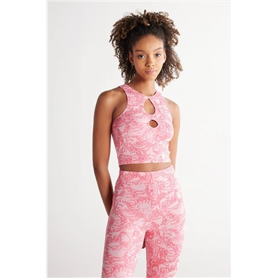 Wrangler Regular Fit Normal Kesim Bisiklet Yaka Askılı Pembe Crop Bluz W231667