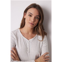 Camiseta manga larga canalé gris