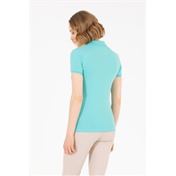 Kadın Mint Basic Polo Yaka Tişört