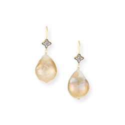 MARGO MORRISON Baroque Pearl & Sapphire Drop Earrings
