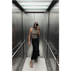 SATIN MIDI SKIRT