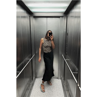 SATIN MIDI SKIRT