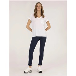 Beyaz Comfort Fit V Yaka Basic Tişört