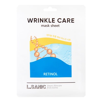 L.SANIC Retinol Wrinkle Care Mask Sheet Омолаживающая тканевая маска с ретинолом 25мл