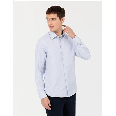 Mavi Slim Fit Uzun Kollu Gömlek