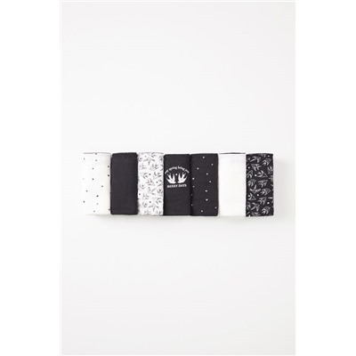 Pack 7 bragas clásicas algodón lisas y estampadas B&W