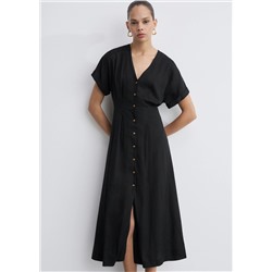 Vestido evasé botones