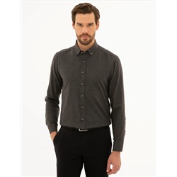Siyah Regular Fit Uzun Kollu Gömlek