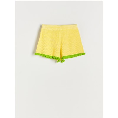 Shorts aus Jersey mit Rüschensaum