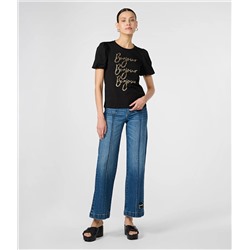 PUFF SLEEVE SEQUIN BONJOUR TEE