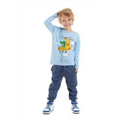 Denokids, Helikopter Erkek Çocuk Uzun Kollu T-shirt Pantolon Takım