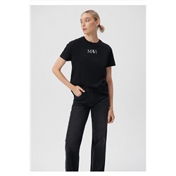 MaviLogo Baskılı Siyah Tişört Regular Fit / Normal Kesim 1611594-900