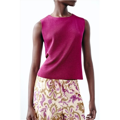 PLAIN METALLIC THREAD KNIT TOP