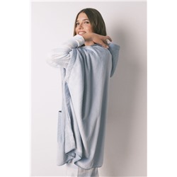 Poncho corto polar relieve azul