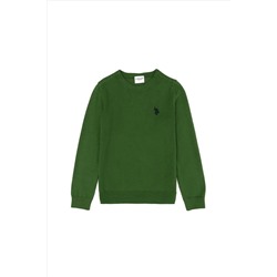Erkek Çocuk Yeşil Basic Kazak