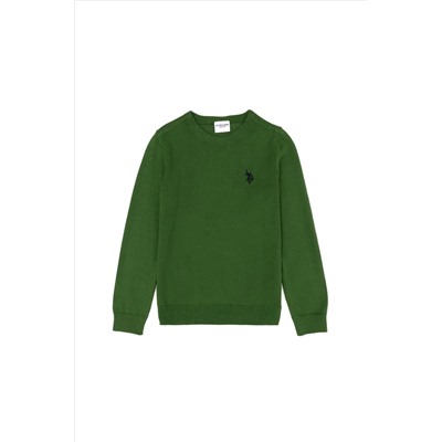 Erkek Çocuk Yeşil Basic Kazak