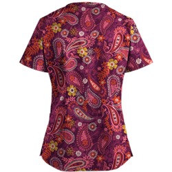 UA Tibetan Tease Wine Sweetheart Neck Scrub Top