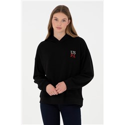 Kadın Siyah Kapüşonlu Sweatshirt