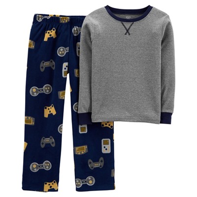 2-Piece Camo Cotton & Fleece PJs