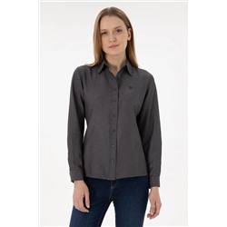 U.S. Polo Assn., Kadın Antrasit Uzun Kollu Basic Gömlek 50297002-VR006