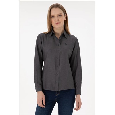 U.S. Polo Assn., Kadın Antrasit Uzun Kollu Basic Gömlek 50297002-VR006