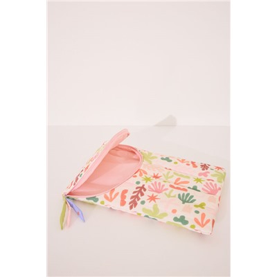 Funda ordenador acolchado hojas multicolor