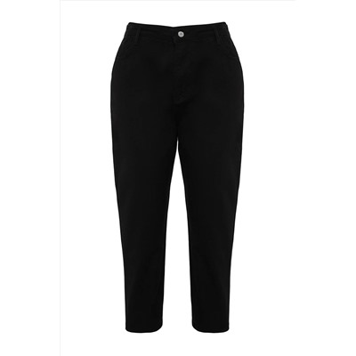 Siyah Yüksek Bel Mom Fit Jeans TBBSS23CJ00038