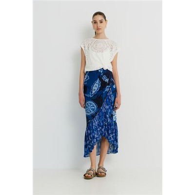 Falda larga volantes paisley