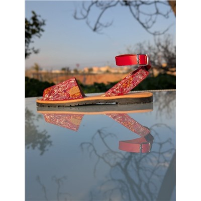 Босоножки -Абаркасы от Ab.Zapatos 320-8 Hojas Rojas АКЦИЯ
