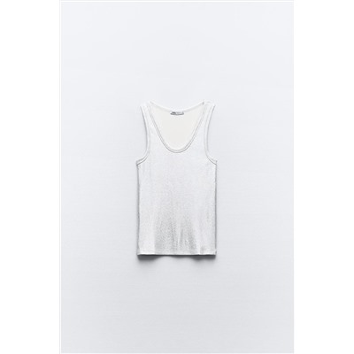 RIBBED METALLIC T-SHIRT