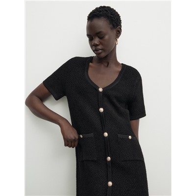 Vestido corto punto mini boucle botones