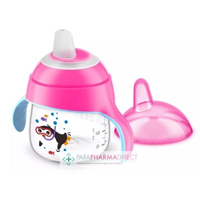 Avent Tasse Anti Fuite Rose 6m+ 200ml