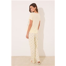 Pijama largo viscosa soft touch amarillo "Barrio Sésamo"